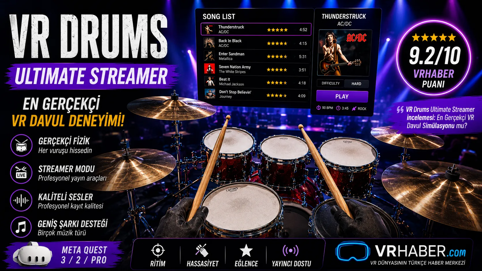 VR Drums Ultimate Streamer İncelemesi – En Gerçekçi VR Davul Simülasyonu mu?