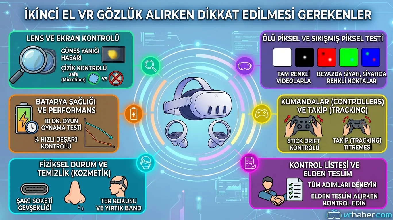 İkinci El VR Gözlük Alırken Dikkat Edilmesi Gerekenler: Ölü Piksel ve Batarya Testi Nasıl Yapılır?